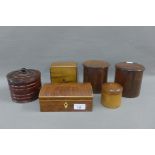 A collection of six 19th century and later wooden boxes (6)