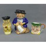 Three Toby jugs to include Roy Kirkham and Wood & Sons, etc, tallest 14cm (3)