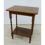 Oak side table on barley twist supports, 72cm high