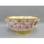 19th century Spode Japan Flowers punch with bowl gilt edged rim, pattern No. 868, 26cm diameter (a/