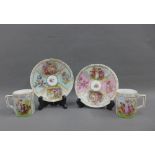 Pair of Dresden porcelain cabinet cups and saucers 92)