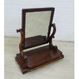 19th century mahogany dressing table swing mirror, 58 x 53cm