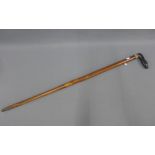 Sword / dagger stick, the handle modelled as a dogs head, overall length 90cm