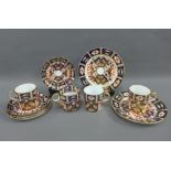 Royal Crown Derby Imari pattern 2451 cups, saucers and side plates (10)