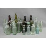 Collection of late 19th and early 20th century glass bottles to include Dunbar's Aerated Waters,