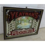 Yeatman's Puddings advertising mirror, 54 x 65cm