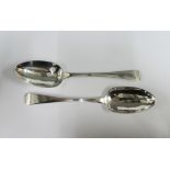 A pair of Georgian silver Old English pattern spoons, possibly Graham & McLean,Edinburgh 1800,