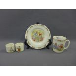 Collection of Royal Doulton Bunnykins pottery to include a mug, two egg cups and s a side plate (4)
