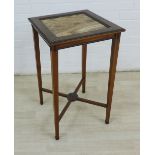 Edwards & Roberts 19th century side table with square inset marble top within a parquetry border, on