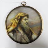 Edwardian portrait miniature on ivory 'A Wise Man of the East' signed E.M Willis and dated 1905,