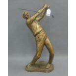 Austin Brothers 'Golfing' figure, signed and dated 1978, 58cm high