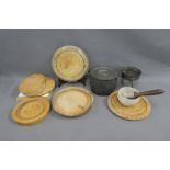 Kitchenalia to include a wooden shortbread mould, bread boards, mortar and pestle and Holdcroft No.6