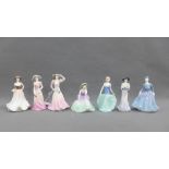 Set of seven Coalport figures to include Anne, Becky & Lisa, etc, tallest 14cm (7)