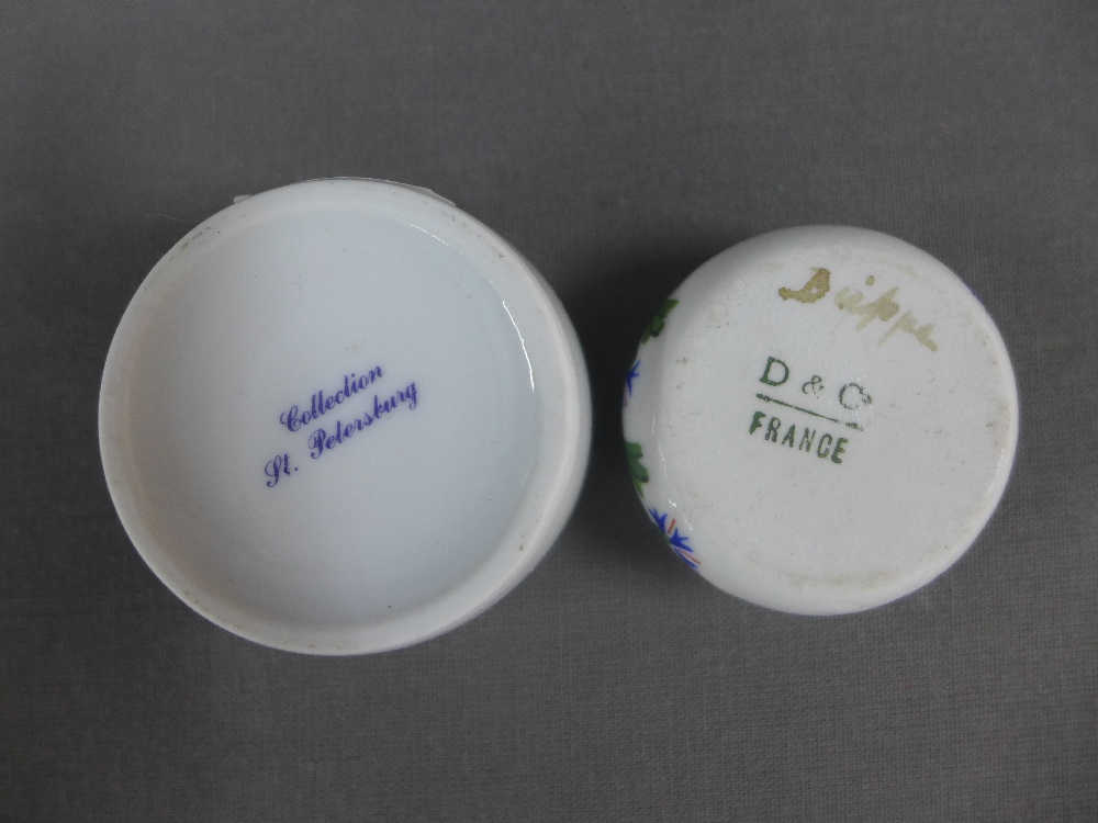 Pair of Limoges porcelain salts and a St Petersburg bowl and jar, largest 13cm (4) - Image 4 of 4