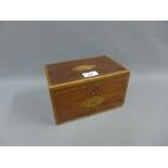 19th century mahogany and inlaid box, the hinged lid with a shell paterae, 22 x 13cm