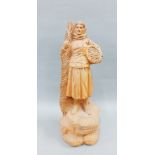 Veules les roses French terracotta figure, signed indistinctly, 26cm high