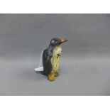 Early 20th century cold painted spelter Penguin spill vase, 12cm high