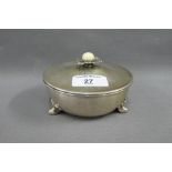 Lameyer, German silver bowl and cover, stamped 800, 12cm diameter