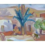 Attributed to Alexander Graham Munro, RSA RSW North African Village Scene with Figures, Oil on