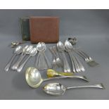 Collection of Epns cutlery and cased flatwares, napkin rings, horn spoons, etc (a lot)