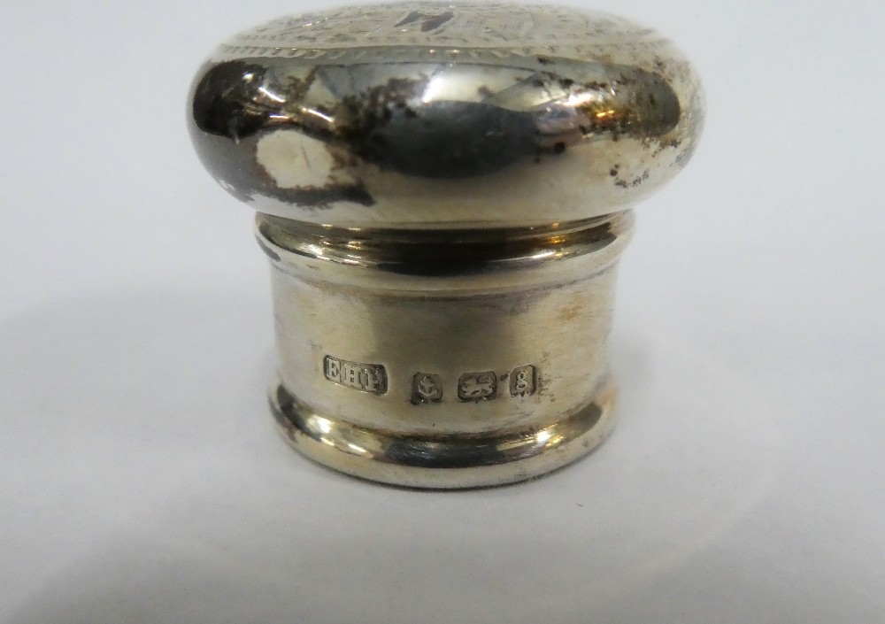 Three silver topped glass jars, Birmingham 1905 / 06, tallest 10cm, (3) - Image 4 of 4