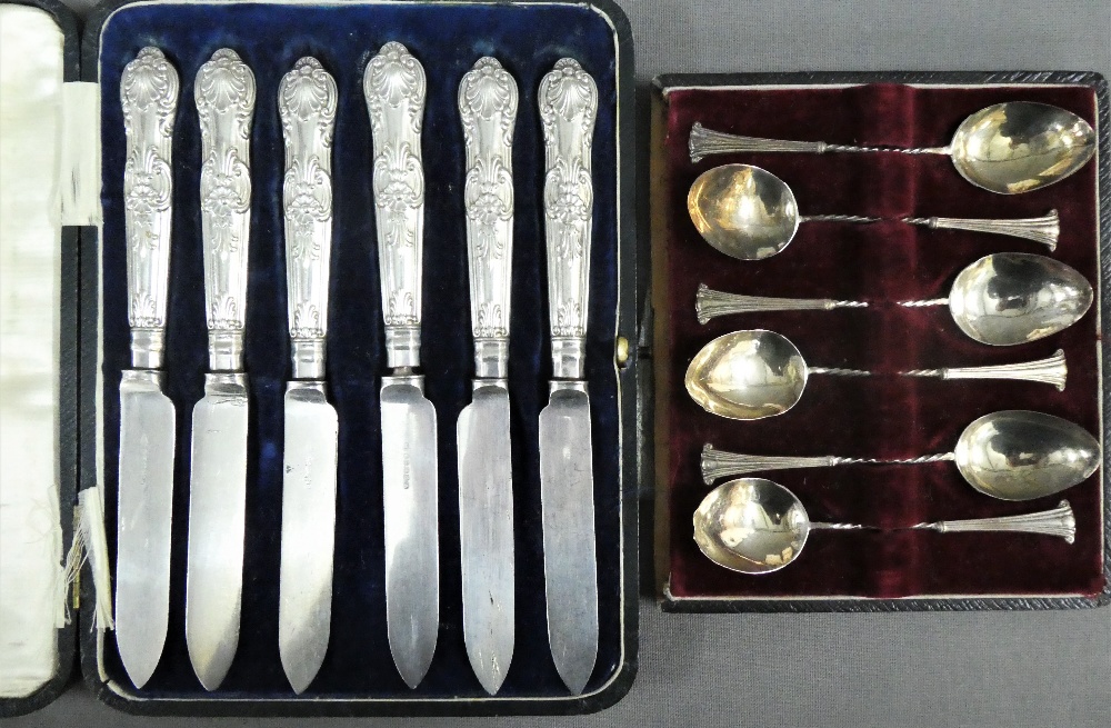 Various cased sets of flatware to include two sets of six Birmingham silver teaspoons, Epns - Image 2 of 3