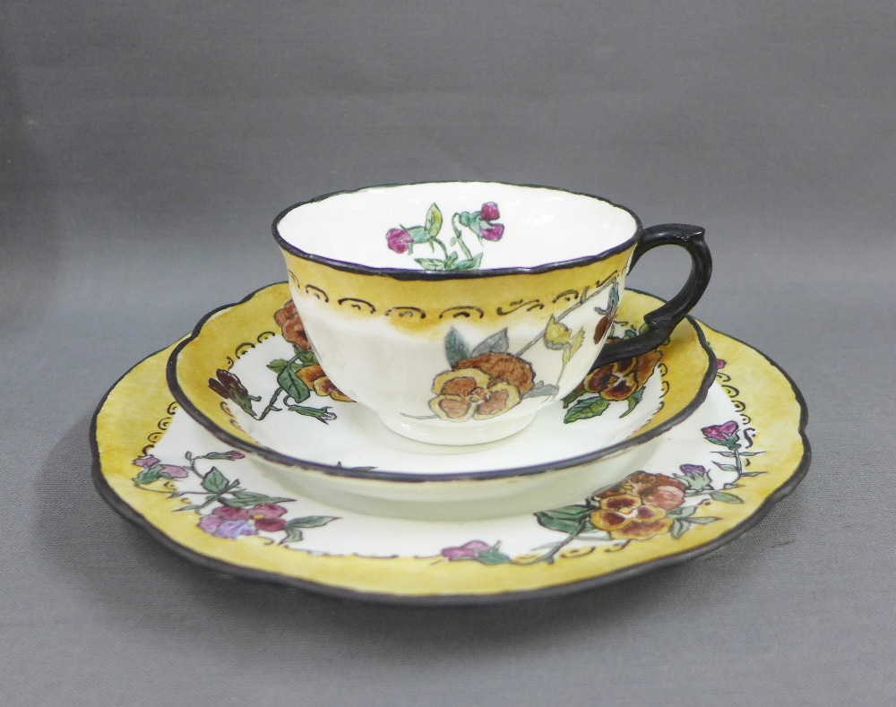 Early 20th century Crown Staffordshire teaset with handpainted floral pattern, dated 19298 and - Image 2 of 5
