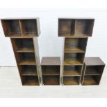 Unix modular stacking bookcase / cabinet, comprising six box segments, largest 108 x 38cm (6)