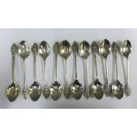 Set of twelve Eastern white metal spoons, (12)