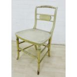 19th century white painted side chair, 83 x 47cm