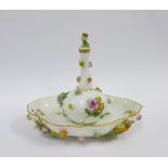 Meissen miniature floral encrusted white glazed vase and cover, 10cm high, together with a