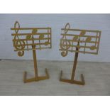 Pair of light wood music stands, designed by Wayne Dove, 95cm high