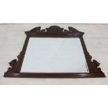 19th century mahogany overmantle mirror, 112 x 136cm