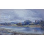 J Thomson, River & Landscape, watercolour, signed, in glazed gilt frame, 25 x 16cm