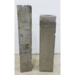Two Han Dynasty clay tomb bricks, 81 x 15cm (2)