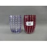 Pair of Zafferano hand made glass tumblers designed by Federico de Mayo, 11cm high (2)