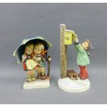 Goebel figures to include A letter to Santa Claus & Stormy Weather, tallest 19cm (2)
