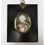 19th century portrait miniature on ivory of Viscount Lord Nelson, after John Hoppner, contained