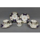 Coalport demi tasse cups and saucers, comprising three cups and four saucers (7)