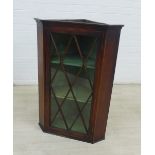 19th century mahogany glazed corner cabinet 88 x 60cm