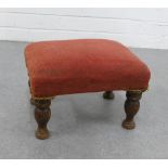 Upholstered footstool, 33 x 26cm