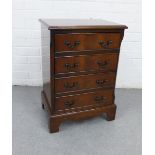 Reproduction chest with four drawers and bracket feet, 64 x 44cm
