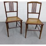 Pair of Edwardian side chairs with canework seats (2)