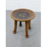 African hardwood stool with circular top, 36 x 36cm