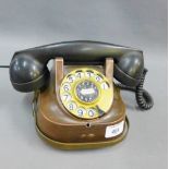 Vintage copper and Bakelite telephone