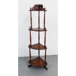 19th century mahogany four tier whatnot, 148 x 50cm