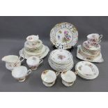 Quantity of miscellaneous floral patterned porcelain and china table wares (a lot)