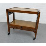 Retro teak trolley with lift up action to extend the use as a table, 74 x 78cm