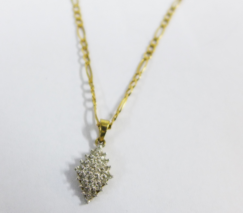 9ct gold necklace with diamond set pendant - Image 2 of 2