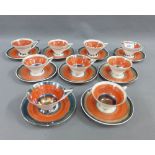 Early 20th century porcelain silver overlaid coffee set (18)